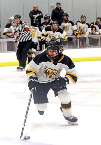 Brandon Wheat Kings U15 AAA defenceman Easton Turko, shown in action during the 2022-23 season, is expected to follow in the footsteps of his older brother Brady by being selected in the Western Hockey League draft, which takes place on Thursday. (Perry Bergson/The Brandon Sun)