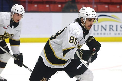Brandon Wheat Kings forward Matteo Michels (88) is the only player who has ever skated for the team after being drafted in the annual U.S. Priority Draft, which is being held today. (Perry Bergson/The Brandon Sun)