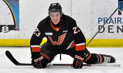 Having played three seasons with the Manitoba Junior Hockey League’s Flyers, currently preparing to play in the Centennial Cup in Oakville, Ont., Andrew scored 70 goals, added 58 assists for 128 points in 141 games. This past season, he amassed 43 goals and 39 assists for 82 points in 54 games to take home the Mike Ridley Trophy for the MJHL’s leading scorer. (Jules Xavier/The Brandon Sun)