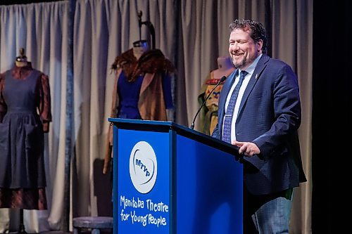 MIKE DEAL / FREE PRESS
Glen Simard, Minister of Sport, Culture, Heritage and Tourism, speaks during the Manitoba Theatre for Young People launch of its largest fundraising campaign in its 42 year history.

240507 - Tuesday, May 07, 2024.