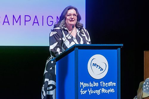 MIKE DEAL / FREE PRESS
Debra Zoerb, MTYP Managing Director, speaks during the Manitoba Theatre for Young People launch of its largest fundraising campaign in its 42 year history.

240507 - Tuesday, May 07, 2024.