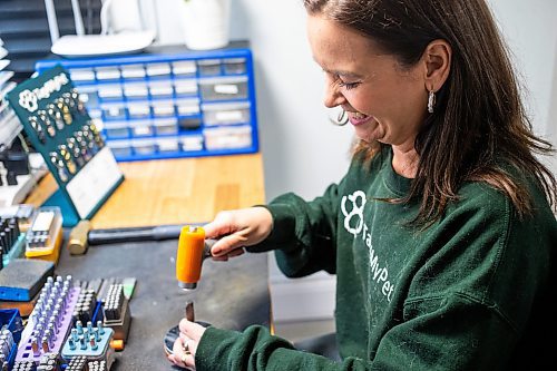 MIKAELA MACKENZIE / FREE PRESS

Melissa Le-Fort makes custom pet tags in her home studio in Winnipeg on Tuesday, May 7, 2024. 


For Dave Sanderson story.