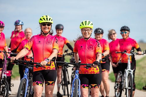 MIKAELA MACKENZIE / FREE PRESS

Rose MacDonald (left) and Sarah Gravelle-MacKenzie, co-founders of Cycling with Sarah, and the members of their cycling club at the Duff Roblin Parkway trail on Tuesday, May 7, 2024. The group, founded in 2022, is Manitobaճ first senior womenճ cycling club, and currently has a 60-person long waitlist of those who want to join. 


For AV Kitching story.