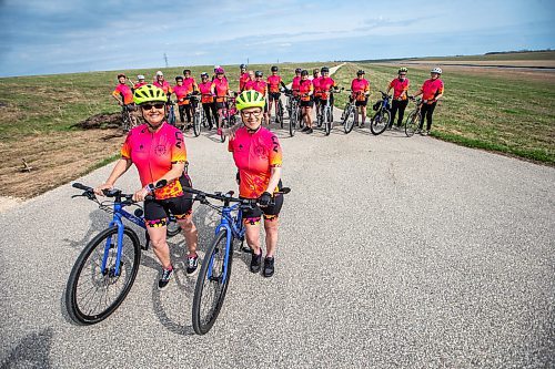 MIKAELA MACKENZIE / FREE PRESS

Rose MacDonald (left) and Sarah Gravelle-MacKenzie, co-founders of Cycling with Sarah, and the members of their cycling club at the Duff Roblin Parkway trail on Tuesday, May 7, 2024. The group, founded in 2022, is Manitoba&#x573; first senior women&#x573; cycling club, and currently has a 60-person long waitlist of those who want to join. 


For AV Kitching story.