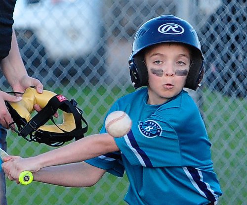 Brandon Minor Baseball players make the most of a nice Wednesday evening following a long stretch of rain, playing ball at Simplot Millennium Park. (Photos by Jules Xavier/The Brandon Sun)