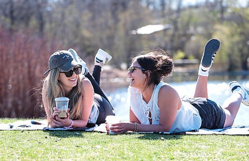 Ruth Bonneville / Free Press

Weather Standup - Catching some rays

Good friends and nursing colleagues. Emily Anseeuw (left) and Sophia Cavadas enjoy taking in the warm sunshine and coffee at Assiniboine Park after their shift together Thursday. 

May 9th, 2024
