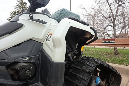 09052024
The Can-Am Outlander ATV owned by Captain Sam Agustin, Chaplain 2PPCLI at CFB Shilo. Agustin drives the ATV year-round and is well known on base because of his unique ride. (Tim Smith/The Brandon Sun)