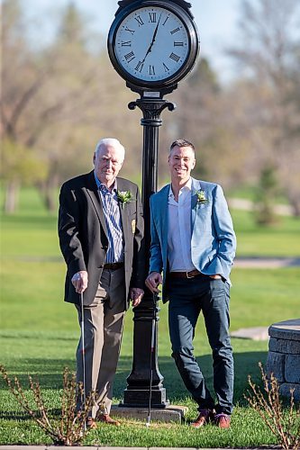 BROOK JONES / FREE PRESS
Gavin Speirs, 79, and his son Adam Speirs, 45, are pictured prior to being inducted into the Manitoba Golf Hall of Fame at the Breeszy Bend Country Club in Headingley, Man., Thursday, May 9, 2024. Gavin was honoured for the class of 2022 and Adam was honoured for the class of 2023.