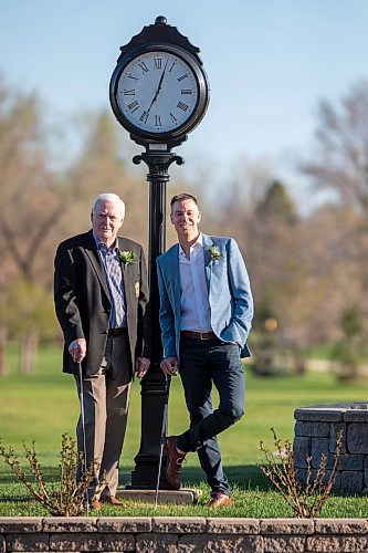 BROOK JONES / FREE PRESS
Gavin Speirs, 79, and his son Adam Speirs, 45, are pictured prior to being inducted into the Manitoba Golf Hall of Fame at the Breeszy Bend Country Club in Headingley, Man., Thursday, May 9, 2024. Gavin was honoured for the class of 2022 and Adam was honoured for the class of 2023.