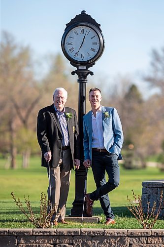 BROOK JONES / FREE PRESS
Gavin Speirs, 79, and his son Adam Speirs, 45, are pictured prior to being inducted into the Manitoba Golf Hall of Fame at the Breeszy Bend Country Club in Headingley, Man., Thursday, May 9, 2024. Gavin was honoured for the class of 2022 and Adam was honoured for the class of 2023.