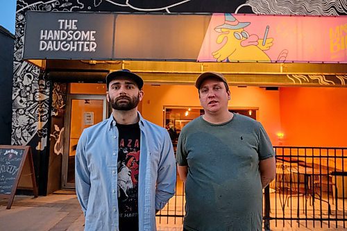 Mike Sudoma/Free Press
Owner&#x2019;s Mike O Connell (left) and Jesse Kowalski (right) stand outside of The Handsome Daughter Sunday evening.
May 12, 2024