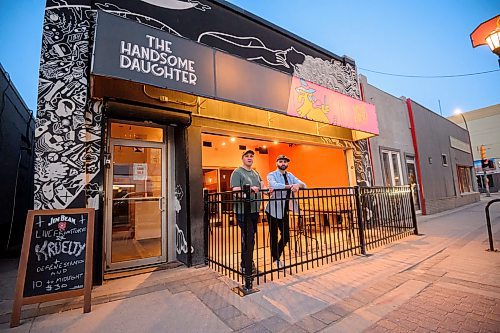 Mike Sudoma/Free Press
Owner&#x2019;s Mike O Connell (left) and Jesse Kowalski (right) stand outside of The Handsome Daughter Sunday evening.
May 12, 2024