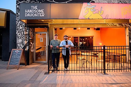 Mike Sudoma/Free Press
Owner&#x2019;s Mike O Connell (left) and Jesse Kowalski (right) stand outside of The Handsome Daughter Sunday evening.
May 12, 2024