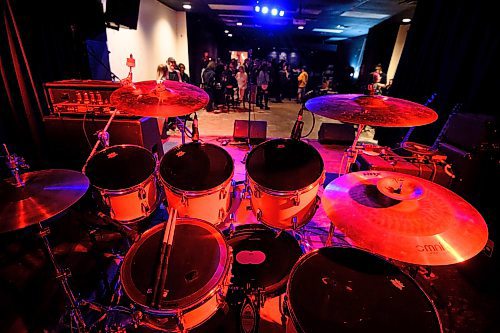 Mike Sudoma/Free Press
A drum set sits on the stage of the Handsome Daughter minutes before show begins Sunday evening
May 12, 2024