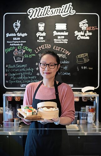 Ruth Bonneville / Free Press

ENT - Asian Heritage Month

Photo of Siuleen Leibl owner of  Milksmith, with two specialty ice cream treats: a sushi platter (complete with faux wasabi and soya sauce) and ice cream bao buns.


Subject: Siuleen Leibl is the owner of Corydon ice cream shop Milksmith. This month, to celebrate Asian Heritage Month, Leibl and her team have created two specialty ice cream treats: a sushi platter (complete with faux wasabi and soya sauce) and ice cream bao buns.

For Tasting Notes on Wednesday.

Story by Eva Wasney


May 13th, 2024
