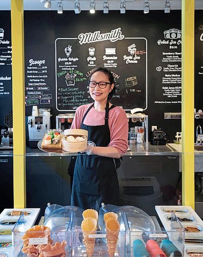 Ruth Bonneville / Free Press

ENT - Asian Heritage Month

Photo of Siuleen Leibl owner of  Milksmith, with two specialty ice cream treats: a sushi platter (complete with faux wasabi and soya sauce) and ice cream bao buns.


Subject: Siuleen Leibl is the owner of Corydon ice cream shop Milksmith. This month, to celebrate Asian Heritage Month, Leibl and her team have created two specialty ice cream treats: a sushi platter (complete with faux wasabi and soya sauce) and ice cream bao buns.

For Tasting Notes on Wednesday.

Story by Eva Wasney


May 13th, 2024
