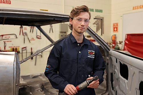 Mathew Kuszak, Grade 12 automotive technology student at Crocus Plains Regional Secondary School. He is on Team Manitoba and will compete at the Skills Canada competition in Quebec at the end of the month. (Michele McDougall/The Brandon Sun) 
