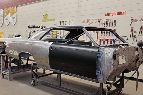 A 1971 El Camino that is used by students in the automotive technology program at Crocus Plains Regional Secondary School. (Michele McDougall/The Brandon Sun)