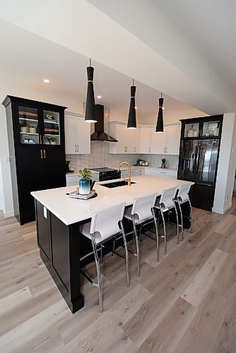 Todd Lewys / Free Press
The island kitchen in the Oakridge design is an elegant, function-filled space.