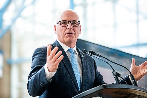 MIKAELA MACKENZIE / FREE PRESS

Mayor Scott Gillingham speaks at a press conference announcing new redevelopment details at Portage Place on Friday, April 5, 2024.

For Chris story.