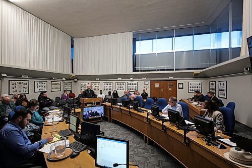 Former Manitoba NDP candidate Quentin Robinson voices support for proposed changes to residential zoning, parking requirements and density bonusing as part of the City of Brandon's Housing Accelerator Fund application during a public hearing before the Planning Commission on Wednesday. (Colin Slark/The Brandon Sun)