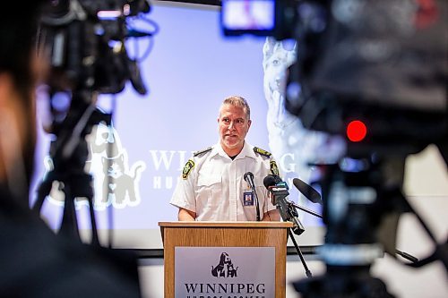 MIKAELA MACKENZIE / FREE PRESS

Leland Gordon, manager of animal services for the City of Winnipeg, speaks to media about the seizure of 68 dogs from a residence in Winnipeg on Wednesday, May 15, 2024. 

For Nicole story.

