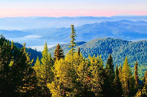 Photos by Gord Mackintosh / Free Press
With Lake Pend Oreille below, Idaho’s Schweitzer Resort promises views to three states and Canada. 
