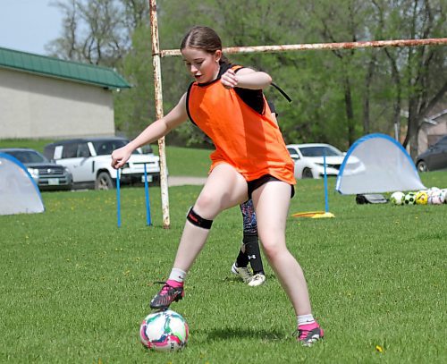Neelin Spartan Nicole Dyck gets extra work in at the WRSA spring camp. (Thomas Friesen/The Brandon Sun)