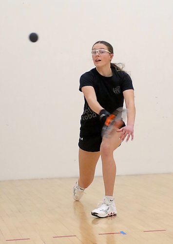 Kaitlyn Couckuyt is the provincial 16U girls racquetball champion and the top-ranked player in the country at her age group. (Thomas Friesen/The Brandon Sun)