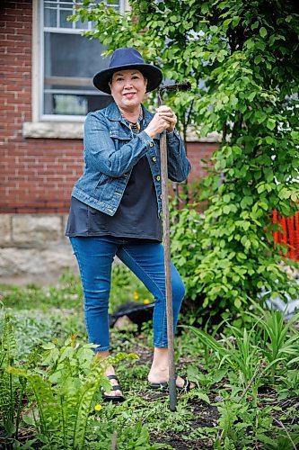 MIKE DEAL / FREE PRESS
Coleen Rajotte, a former CBC-TV journalist of Cree/M&#xe9;tis heritage, shares knowledge of growing traditional foods, gathering plant medicines and cooking garden fresh recipes as host on Vitality Gardening a show on APTN. In both the front and back yard of her home in Wolseley, Rajotte plants everything from fresh herbs to tomatoes to the four sacred medicines and more. 
Season 3 of Vitality Gardening will be airing in June.
See Janine LeGal story
240516 - Thursday, May 16, 2024.