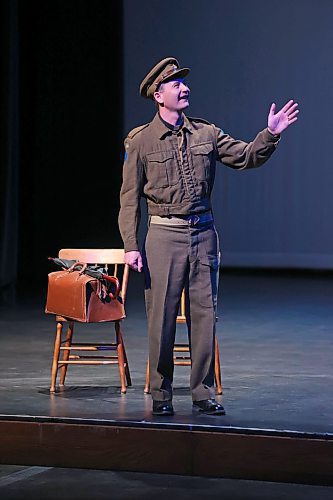 Moir introduces himself to the audience onstage in the early moments of the play. (Matt Goerzen/The Brandon Sun)