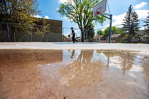 MIKAELA MACKENZIE / FREE PRESS

Luigi Del Rosario shoots hoops as the sun dries the court between rainstorms at the Weston Memorial Community Centre on Friday, May 17, 2024.

Standup.

