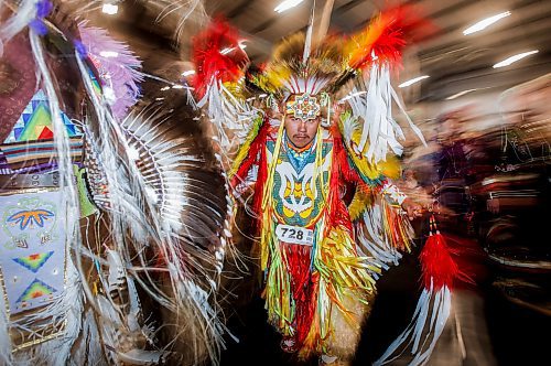 JOHN WOODS / FREE PRESS
Dancers perform during the grand entrance at Manito Abhee powwow Sunday, May 19, 2024. 

Reporter: standup