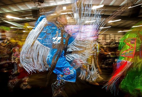 JOHN WOODS / FREE PRESS
Dancers perform during the grand entrance at Manito Abhee powwow Sunday, May 19, 2024. 

Reporter: standup