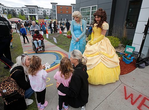 JOHN WOODS / FREE PRESS
Princesses Elsa and Belle talk to children at the Gymkyds Gymnastics Centre fundraiser for the Children&#x2019;s Hospital Foundation of Manitoba Monday, May 20, 2024. Gymkids is hoping to raise more than $10000.

Reporter: standup