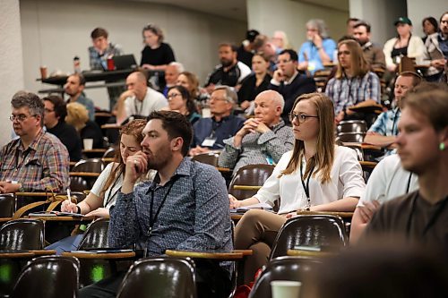 21052024
Attendees listen as Dr. Robert F. Martin delivers the Distinguished Lecture during day two of the the GAC-MAC-PEG 2024 Geosciences Conference at Brandon University on Tuesday.
(Tim Smith/The Brandon Sun)