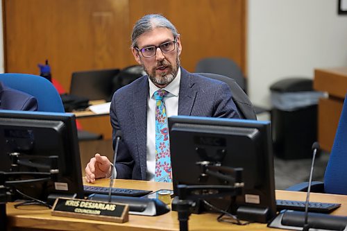 Coun. Kris Desjarlais (Ward 2) speaks in favour of the city providing the John Howard Society of Brandon with almost $700,000 towards its transitional housing project at 353 16th St. North at Tuesday's Brandon City Council meeting. (Colin Slark/The Brandon Sun)