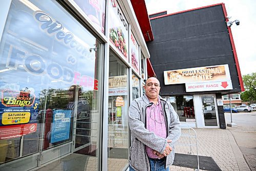 Mike Sudoma/Free Press
Owner Munther Zeid in front Food Fare&#x2019;s location at 2295 Portage Avenue in St James as one of the stores security cameras watches in the background 
May 22, 2024