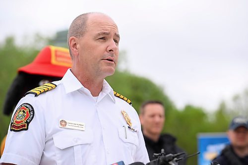 Mike Sudoma/Free Press
WFPS Chief Christian Schmidttalks to members of the media at the Forks Wednesday afternoon
May 22, 2024