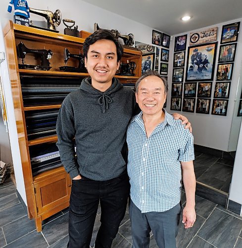MIKE DEAL / FREE PRESS
Quan Luong and Tam Nguyen in Tam&#x2019;s shop, Tam Custom Tailor at 802 Ellice Avenue.
Documentarian Quan Luong&#x2019;s new short &#x201c;Tailor Made&#x201d; screens Sunday as part of the Fascinasian Festival, telling the story of Tam Nguyen, a West End tailor who arrived in Winnipeg in 1980 after leaving his native Vietnam as one of the &#x201c;boat people.&#x201d; Since 1986, Nguyen has made custom clothing and done alterations from his shop on Ellice, becoming a fixture of the community.
See Ben Waldman story
240522 - Wednesday, May 22, 2024.