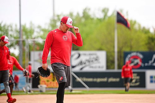 Mike Sudoma/Free Press
Manager Logan Watkins on the field during pre game practice Wednesday afternoon
May 22, 2024