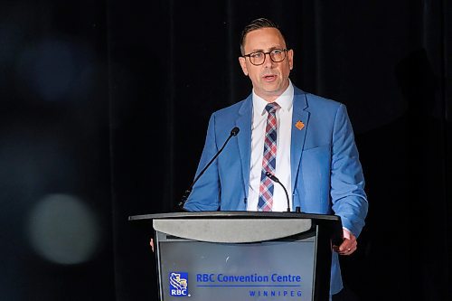 MIKE DEAL / FREE PRESS
Ryan Kuffner, President &amp; CEO at Economic Development Winnipeg during the start of the EDW&#x2019;s AGM, Thursday morning.
240523 - Thursday, May 23, 2024.