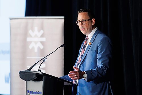 MIKE DEAL / FREE PRESS
Ryan Kuffner, President &amp; CEO at Economic Development Winnipeg during the start of the EDW&#x2019;s AGM, Thursday morning.
240523 - Thursday, May 23, 2024.