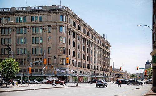 MIKE DEAL / FREE PRESS
The old Bay building at Portage Avenue and Memorial Boulevard.
The federal government is providing an additional $30 million to support the bold redevelopment of the former downtown Hudson&#x2019;s Bay Co. into a housing and cultural hub for Indigenous people.
240523 - Thursday, May 23, 2024.