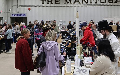 The Saturday afternoon crowd for the spring edition of the Apple and Pine Market held in the Manitoba Room at the Keystone Centre. (Michele McDougall/The Brandon Sun)