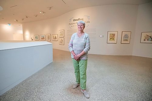 BROOK JONES / FREE PRESS
Darlene Coward Wight who is the Winnipeg Art Gallery-Qaumajuq Curator of Inuit Art is pictured in front of the Omalluq: Pictures from my Life exhibit which features work by Kinngait artist Omalluq Oshutsiaq at the WAG-Qaumajuq in Winnipeg, Man.., Friday, May 24, 2024. Oshutsiaq began drawing during the last two years of her life and died in 2014.. The art exhibit runs until March 30, 2025.