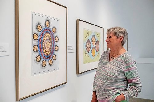 BROOK JONES / FREE PRESS
Darlene Coward Wight who is the Winnipeg Art Gallery-Qaumajuq Curator of Inuit Art is pictured in front of the Omalluq: Pictures from my Life exhibit which features work by Kinngait artist Omalluq Oshutsiaq at the WAG-Qaumajuq in Winnipeg, Man., Friday, May 24, 2024. Oshutsiaq began drawing during the last two years of her life and died in 2014. The art exhibit runs until March 30, 2025.