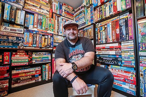 JOHN WOODS / FREE PRESS
Matthew Bencharski&#x2019;s game collection, which consists of games from the 60&#x2019;s and on, is photographed in his basement Monday, May 27, 2024. 

Reporter: dave