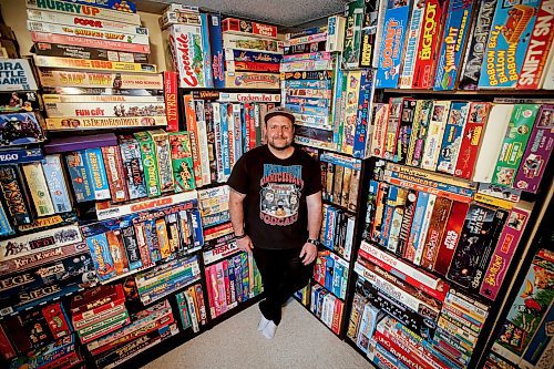 JOHN WOODS / FREE PRESS
Matthew Bencharski&#x2019;s game collection, which consists of games from the 60&#x2019;s and on, is photographed in his basement Monday, May 27, 2024. 

Reporter: dave