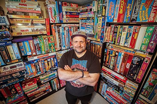 JOHN WOODS / FREE PRESS
Matthew Bencharski&#x2019;s game collection, which consists of games from the 60&#x2019;s and on, is photographed in his basement Monday, May 27, 2024. 

Reporter: dave